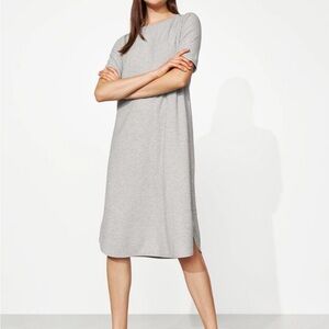 Eileen Fisher XL Tencel Rib Crewneck  Dress Grey
